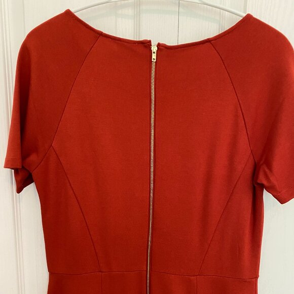 "Peplum" style dress, dark orange (copper-ish) - Picture 3 of 12